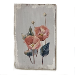 Pink Poppy wooden wall plaque