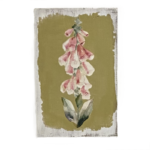 Pinkwhite flower wooden wall plaque
