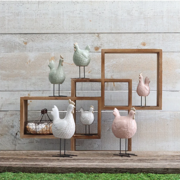 Country Chickns Decor Roosters set of three